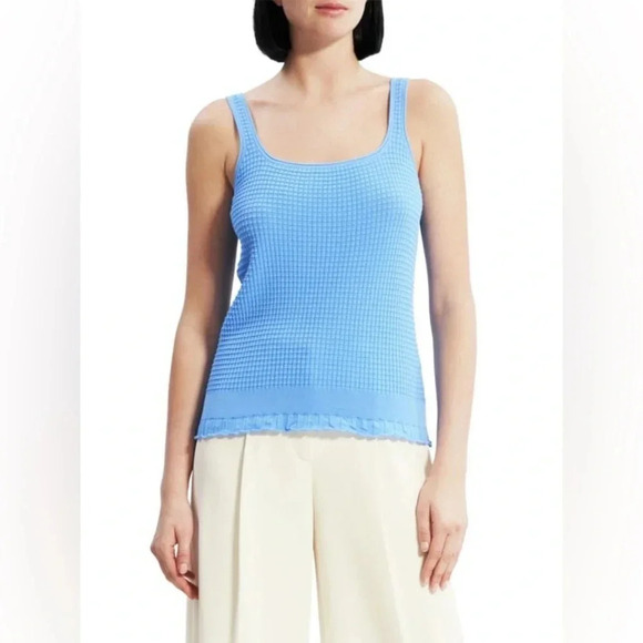 NWT Theory Lace-Trim Knit Tank Top L - Picture 1 of 6